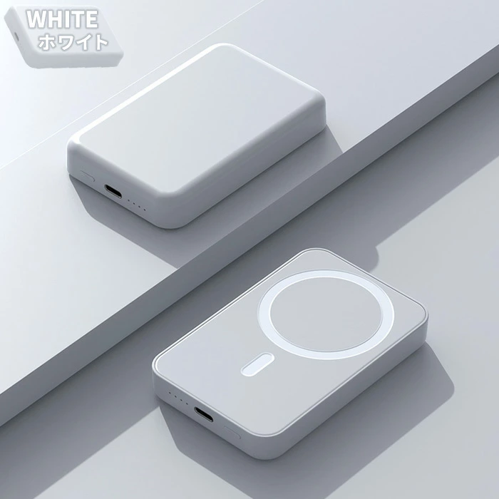 TIKTOK 大人気アイテム販売中 モバイルバッテリー 5000mAh Magsafe 2台同時充電 マグセーフ 大容量 充電器 コンパクト 薄型 軽量 ワイヤレス充電 かわいい