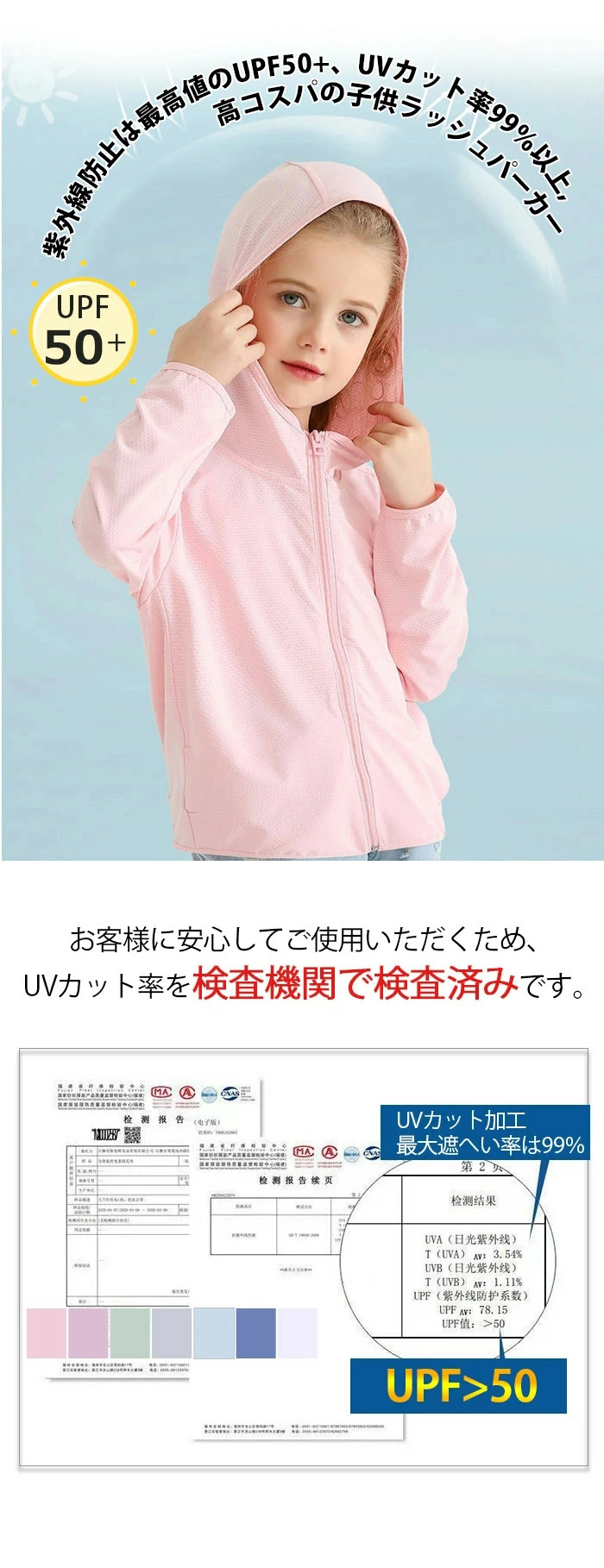 子供 uv パーカー キッズ uvカットパーカー ラッシュガード ジップパーカー プルオーバー uvカット kaiduo11701