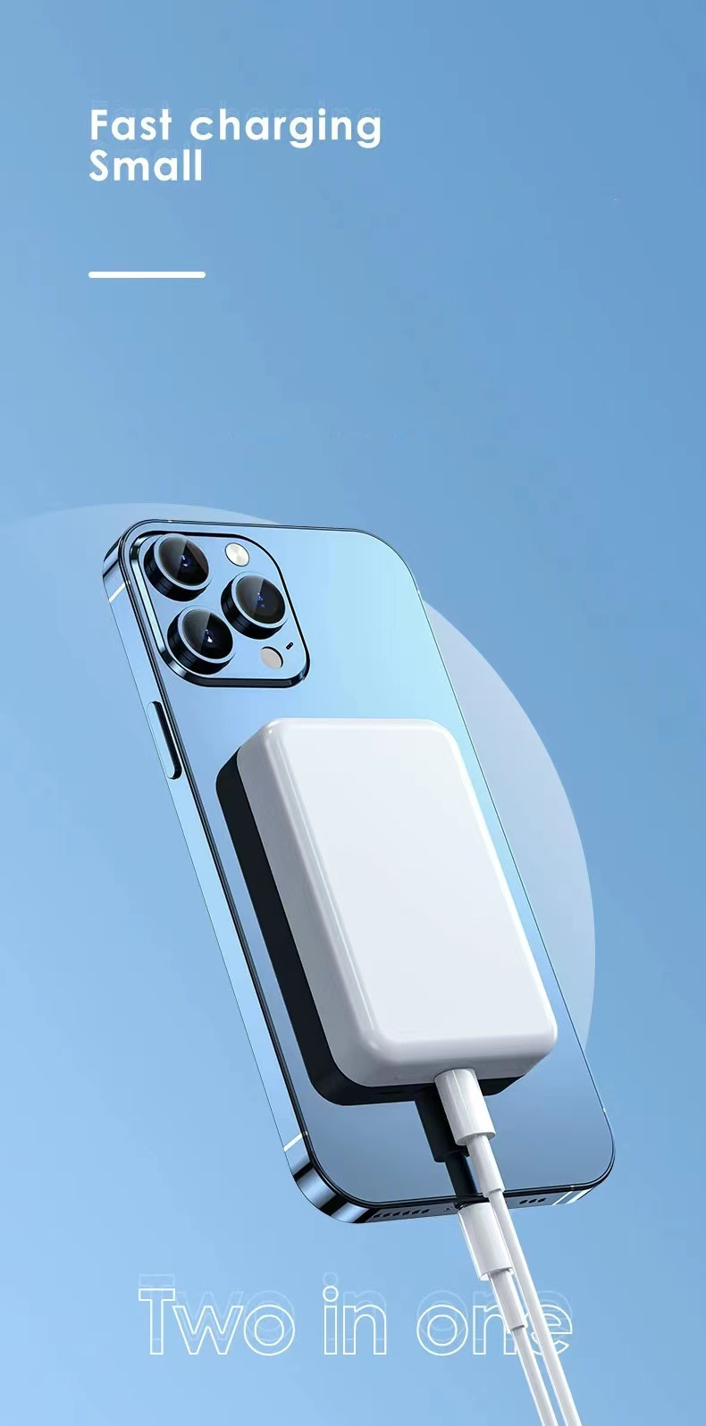 TIKTOK 大人気アイテム販売中 モバイルバッテリー 5000mAh Magsafe 2台同時充電 マグセーフ 大容量 充電器 コンパクト 薄型 軽量 ワイヤレス充電 かわいい
