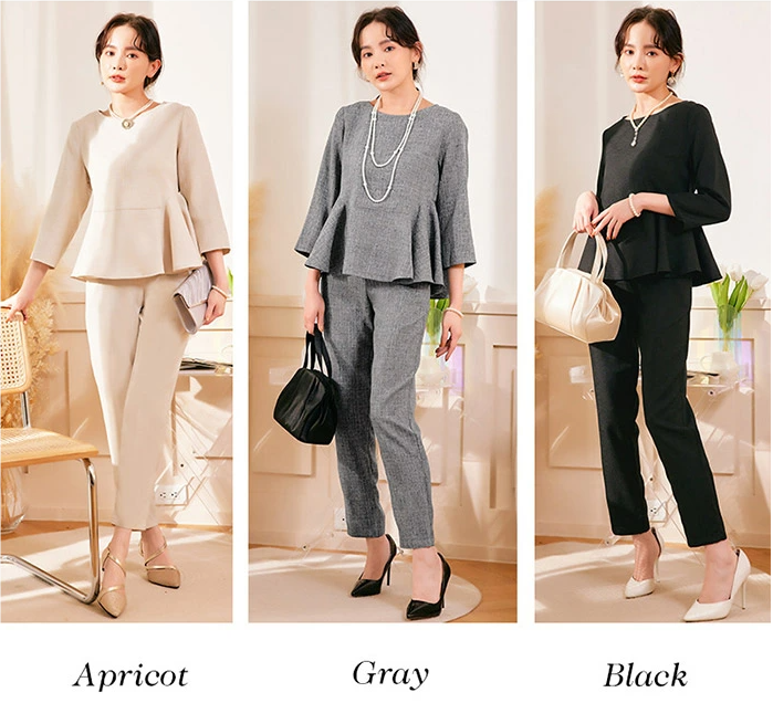 セレモニースーツ ペプラム 2点セット スーツ レディース