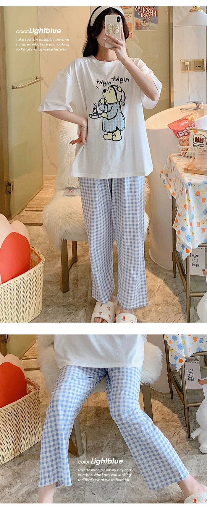 パジャマ パンツ レディース チェック イージーパンツ ルームパンツ 薄手 sl001