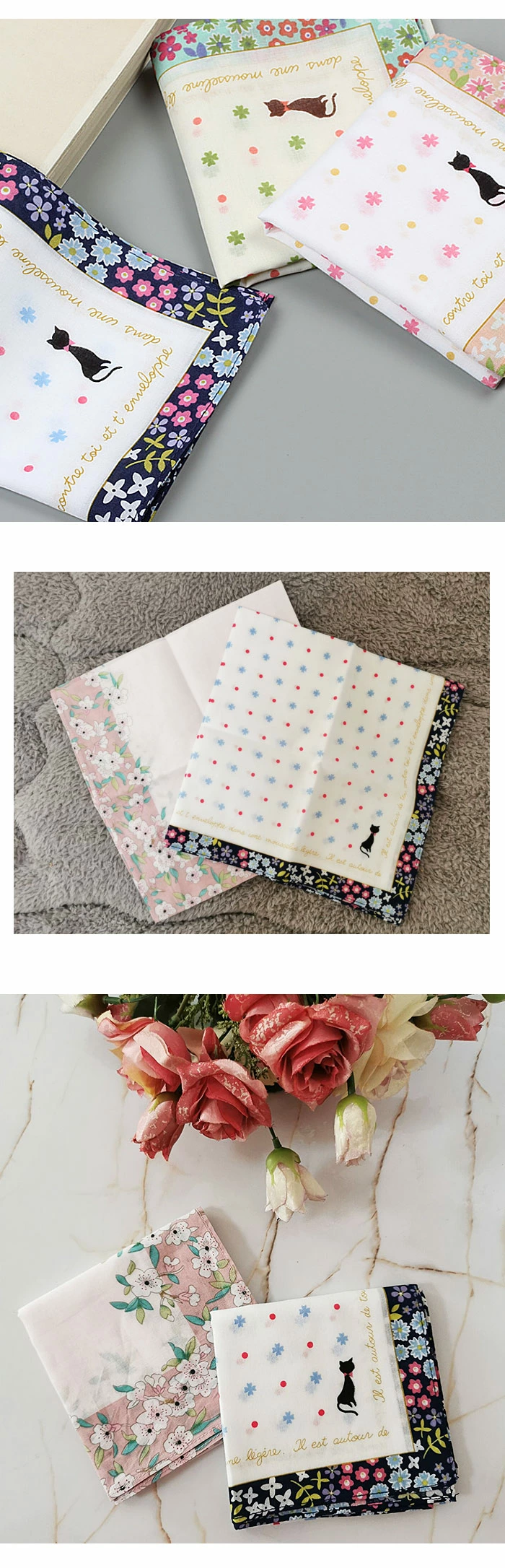 ハンカチ ギフト ミニタオル 大判ハンドタオル 可愛い猫