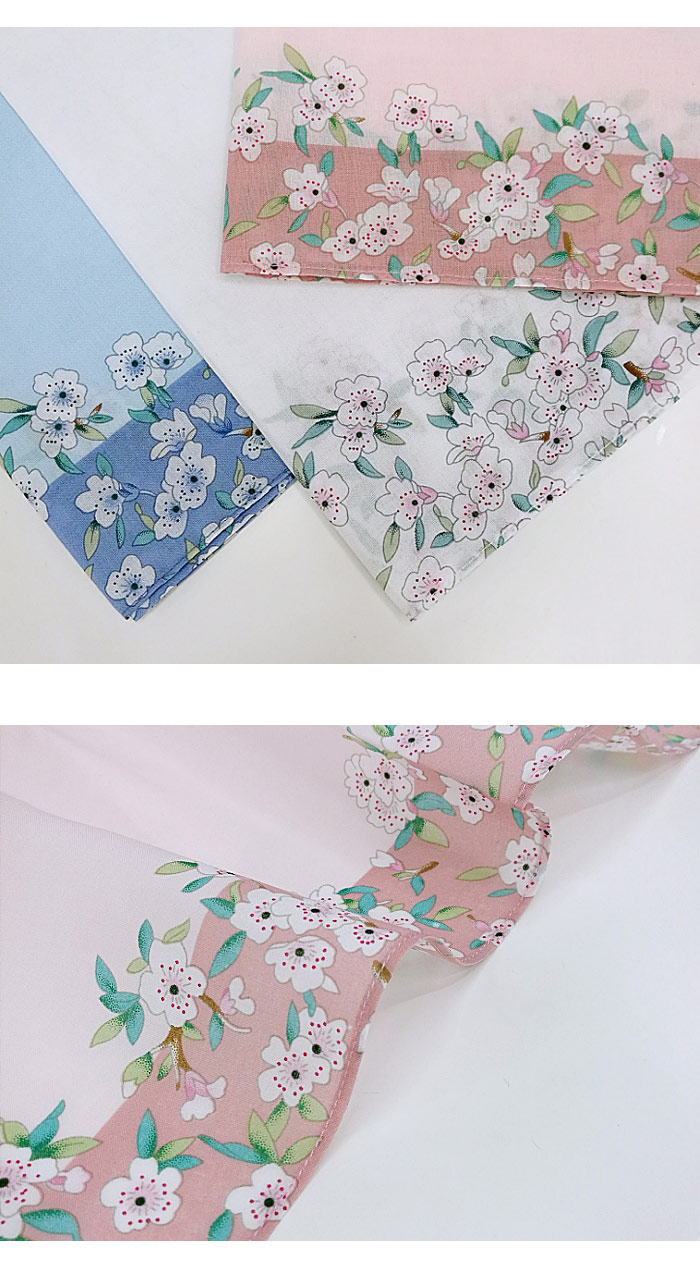 綿100% レディースハンカチ ギフト ミニタオル 大判ハンドタオル 花柄 fubu192