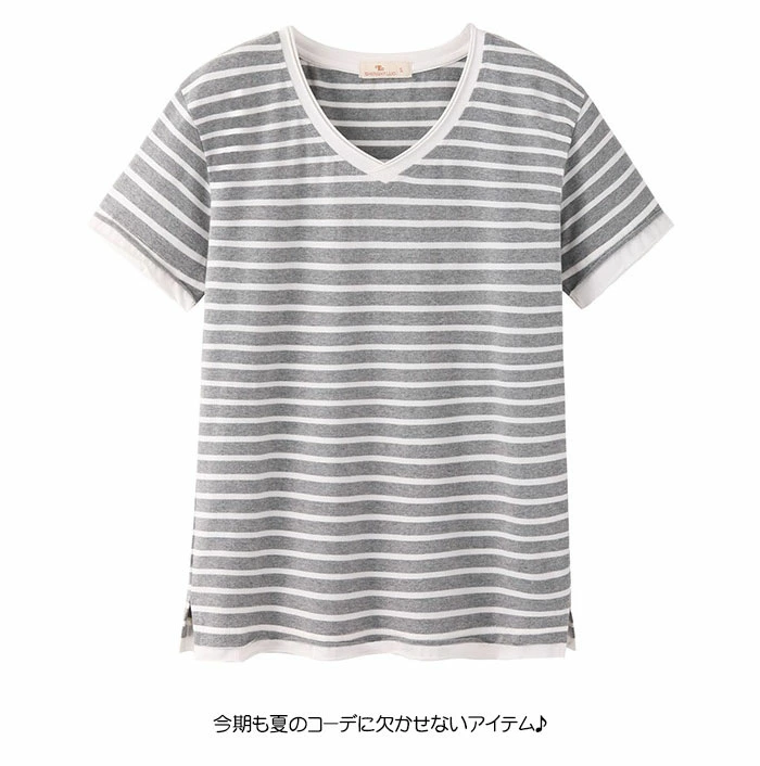 コットン tシャツ レディース 半袖 Tシャツ 半袖 コットン トップス ボーダー shengyaluo01