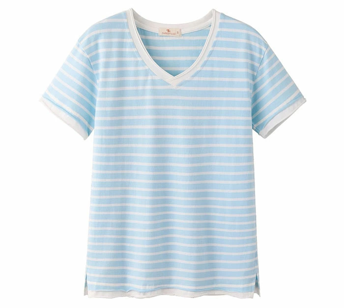 コットン tシャツ レディース 半袖 Tシャツ 半袖 コットン トップス ボーダー shengyaluo01