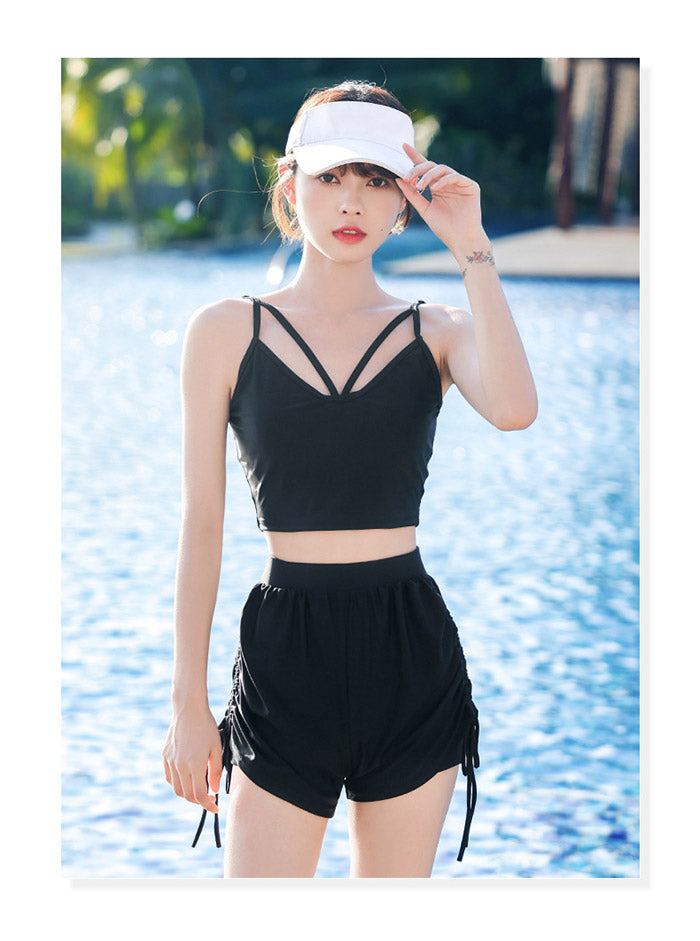 フィットネス レディース 水着 セパレート 3点セット ラッシュガード スイムウエア qm45789